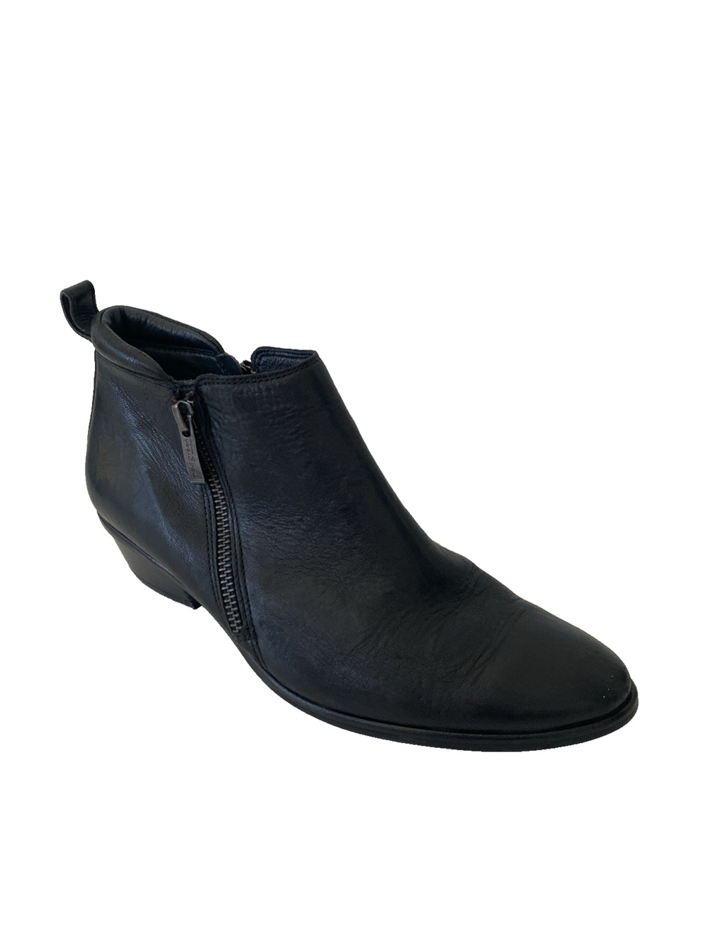 Paul Green Jillian Bootie Ankle Boot Black Leather Round Toe Dual Zip 5 UK 7.5US
